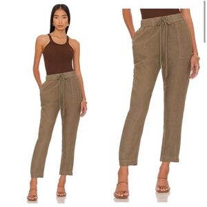 Enza Costa Easy Linen Olive Green Pants